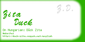 zita duck business card